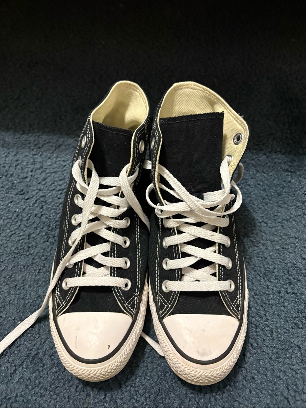 Converse Women's Black and White Lace-Up High-Top Boots